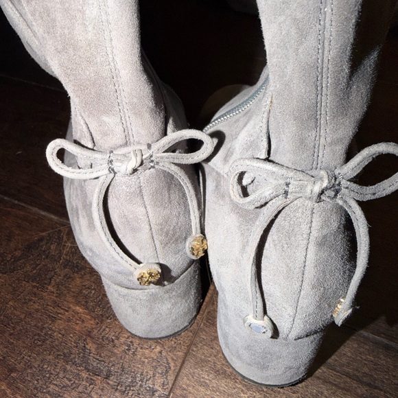 Tory Burch Laila 45mm Over The Knee Boot Stretch Suede Carbon - Picture 11 of 11